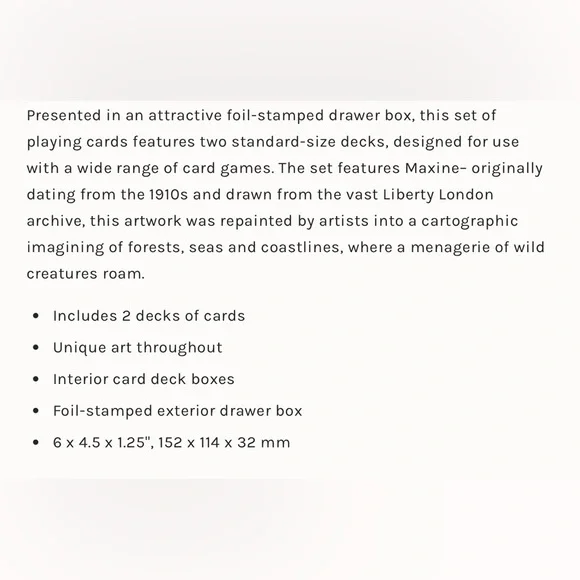 Brand NIB Liberty London Maxine Playing Card Set - Picture 12 of 12